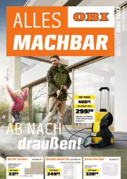 Gazetka promocyjna Obi - Prospekte - Gazetka - ważna od 13.03 do 13.03.2022 - strona 1 - produkty: eis, feinsteinzeug, Kärcher, lack, latte, reis, terrassenplatte, Ti, tisch, top-preis, waschtisch