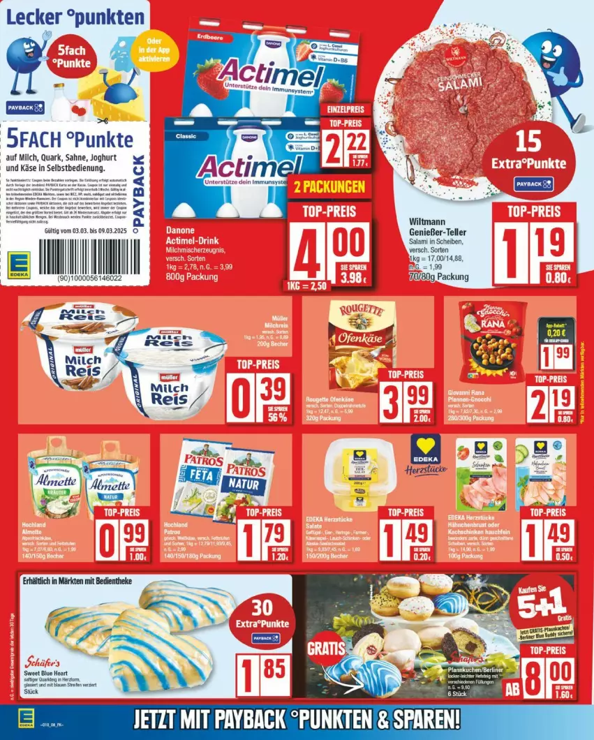 Aktueller Prospekt Edeka - Prospekte - von 03.03 bis 08.03.2025 - strona 11 - produkty: elle, joghur, joghurt, quark, sahne, salami, teller, Ti, wiltmann