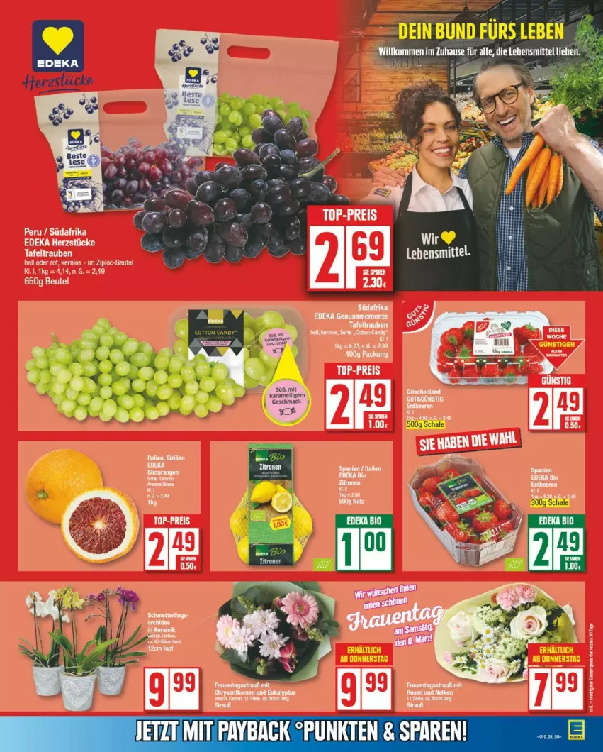 Aktueller Prospekt Edeka - Prospekte - von 03.03 bis 08.03.2025 - strona 6 - produkty: Blutorange, deka, eis, lebensmittel, orange, orangen, rama, reis, top-preis, zitrone, zitronen