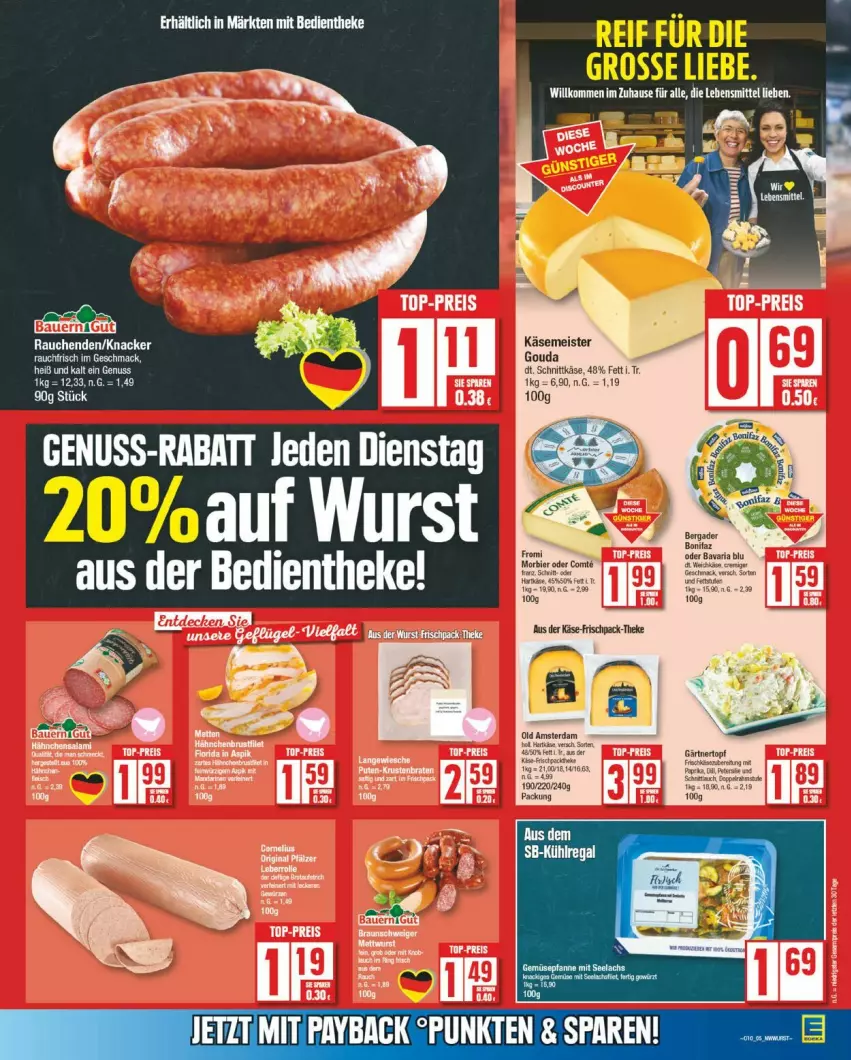 Aktueller Prospekt Edeka - Prospekte - von 03.03 bis 08.03.2025 - strona 8 - produkty: auer, Bau, Bauer, eis, gouda, Käse, knacker, mac, Meister, nuss, Rauch, schnittkäse, Ti, wurst