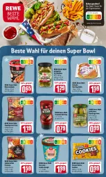 Gazetka promocyjna Rewe - Diese Woche im Angebot! - Gazetka - ważna od 05.02 do 05.02.2022 - strona 14 - produkty: butter, cookie, cookie dough, cookies, creme, eis, eiscreme, gewürz, Gewürzgurke, gewürzgurken, gurke, gurken, hot dog, jalapeño, kartoffel, ketchup, peanut butter, pommes, rewe beste wahl, röstzwiebeln, steak, Ti, tomate, tomaten, tomaten ketchup, zwiebel, zwiebeln