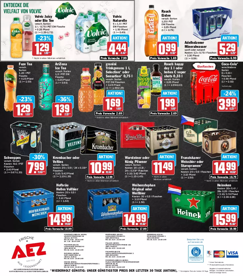 Aktueller Prospekt Aez - Prospekte - von 12.10 bis 17.10.2026 - strona 16 - produkty: adelholzener, AEZ, Alwa, bier, bio, buch, coca-cola, cola, drucker, eis, eistee, elle, Engel, ente, flasche, franziskaner, fuze tea, Germ, gin, glasflasche, granini, Happy Day, heineken, Hohes C, Holz, ice tea, kerze, könig pilsener, krombache, krombacher, mineralwasser, natur, nuss, perla, pils, pilsener, Rauch, reis, rel, ring, rum, schweppes, Staropramen, steiner, tee, teller, Ti, uhr, veltins, volvic, warsteiner, wasser, weihenstephan, weissbier, ZTE