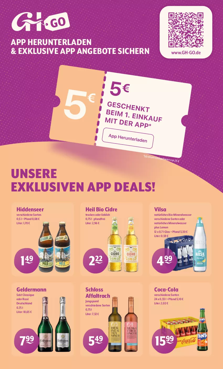 Aktueller Prospekt Getraenke Hoffmann - Prospekte - von 13.10 bis 18.10.2025 - strona 9 - produkty: Alwa, angebot, angebote, bio, coca-cola, cola, geldermann, mineralwasser, natürliches mineralwasser, sekt, vilsa, wasser