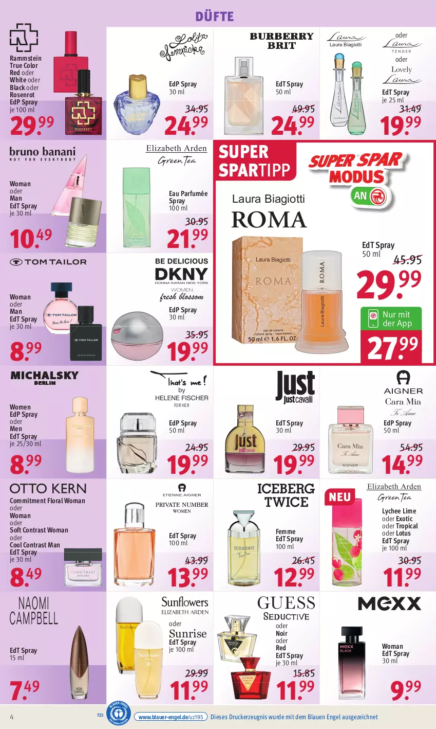 Aktueller Prospekt Rossmann - Prospekte - von 18.07 bis 22.07.2022 - strona 4 - produkty: auer, drucker, edp spray, edt spray, Engel, kerze, lack, laura biagiotti, parfum, rosen, spartipp, Ti