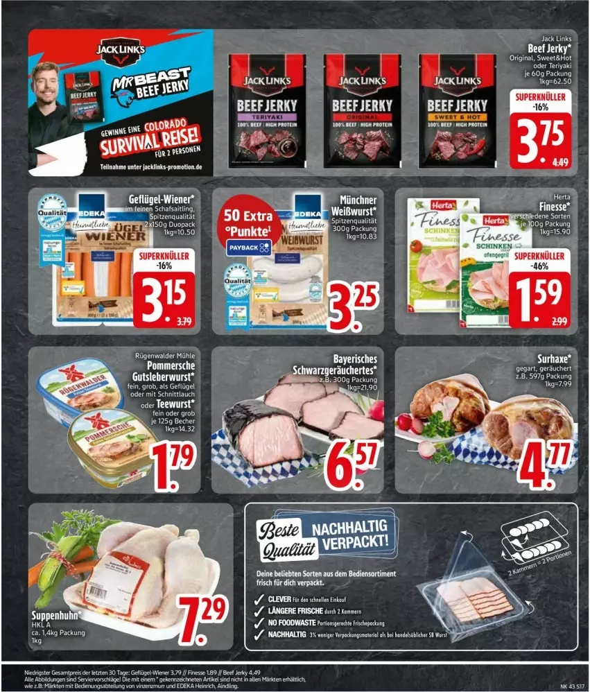 Aktueller Prospekt Edeka - Prospekte - von 20.10 bis 25.10.2025 - strona 17 - produkty: axe, beef, bett, eier, elle, ente, Haxe, mac, Ti, Weißwurst, wurst