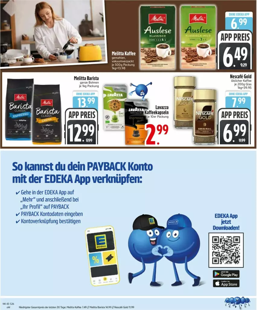 Aktueller Prospekt Edeka - Prospekte - von 20.10 bis 25.10.2025 - strona 26 - produkty: bohne, bohnen, deka, eis, kaffee, löslicher kaffee, melitta, nescafe, payback, reis, Ti, ZTE