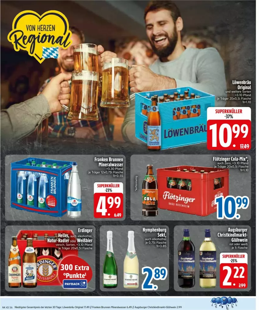 Aktueller Prospekt Edeka - Prospekte - von 20.10 bis 25.10.2025 - strona 6 - produkty: alkohol, Alwa, burger, eier, flasche, gin, mineralwasser, Ti, uhr, wasser