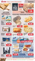 Gazetka promocyjna Famila - Prospekte - Gazetka - ważna od 23.04 do 23.04.2022 - strona 8 - produkty: backwaren, baguette, baguettes, brot, brötchen, brownie, brownies, burger, butter, buttermilch, eis, Faktu, filet, flammkuchen, hamburger, hamburger brötchen, Holz, kabeljaufilet, knäckebrot, kuchen, lachs, lamm, mac, Meister, mestemacher, milch, Ofen, pizza, Popp, quark, regal, reis, schoko, Schokobrötchen, Semmel, sesam, spitzenqualität, steak, stube, Ti, uhr, wasa, weltmeisterbrot