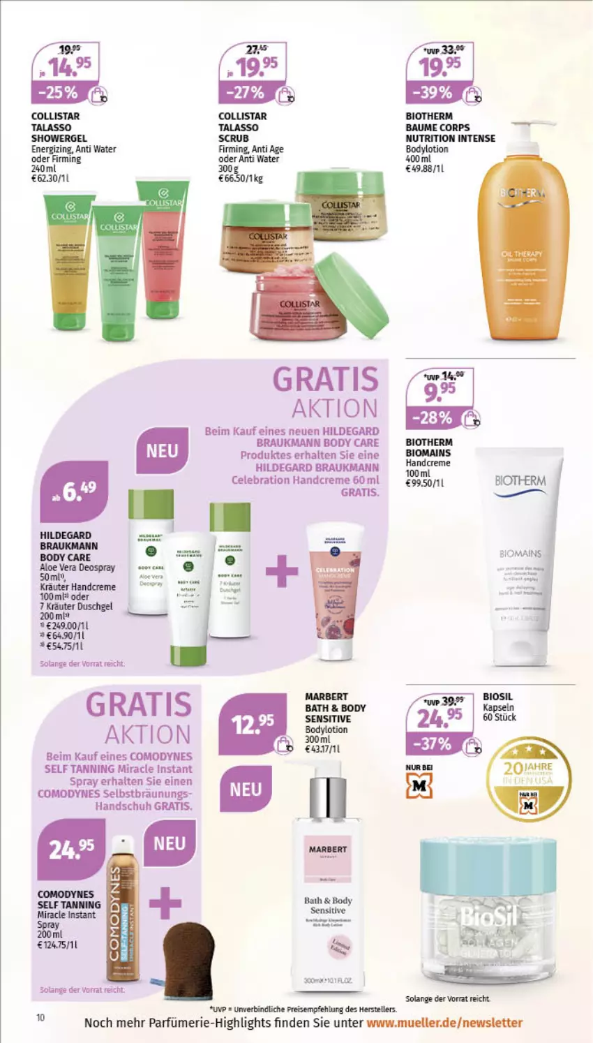 Aktueller Prospekt Mueller - Parfümerie Angebote - von 03.10 bis 15.10.2022 - strona 10 - produkty: bio, biotherm, body, braun, creme, eis, elle, handcreme, reis, teller, Ti