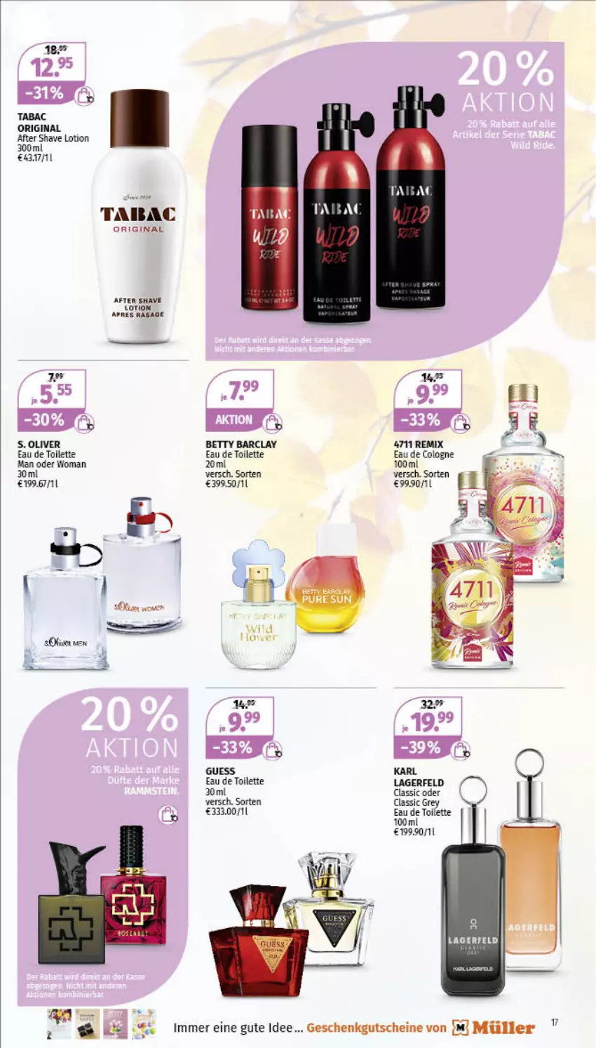 Aktueller Prospekt Mueller - Parfümerie Angebote - von 03.10 bis 15.10.2022 - strona 17 - produkty: after shave, bett, classico, eau de toilette, eau de toilette 30 ml, gin, gutschein, gutscheine, Karl Lagerfeld, Lotion, Müller, olive, S. Oliver, Ti