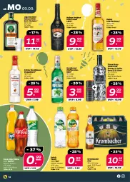 Gazetka promocyjna Netto - Woche 37 - Gazetka - ważna od 14.09 do 14.09.2024 - strona 14 - produkty: baileys, coca-cola, cola, doppelkorn, eis, fanta, fanta oder, fanta oder sprite, Germ, gin, irish cream, irish whiskey, jägermeister, korn, kräuter, krombache, krombacher, krombacher pils, likör, Meister, nordbrand, oder sprite, pfeffer, pfefferminzlikör, pils, Shotglas, sprite, tee, Three Sixty, vodka, volvic, whiskey