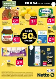 Gazetka promocyjna Netto - Woche 37 - Gazetka - ważna od 14.09 do 14.09.2024 - strona 40 - produkty: alle artikel ohne dekoration, angebot, bier, coupon, dekoration, eis, elle, exquisa, exquisa frischkäse, frischkäse, honig, Käse, milch, Nackensteak, nackensteaks, nutella, papier, reis, Rostocker, sahne, schlagsahne, schwein, schweine, schweinenacken, senf, steak, steaks, Ti, toilettenpapier, wein, weine, zitrone, zitronen