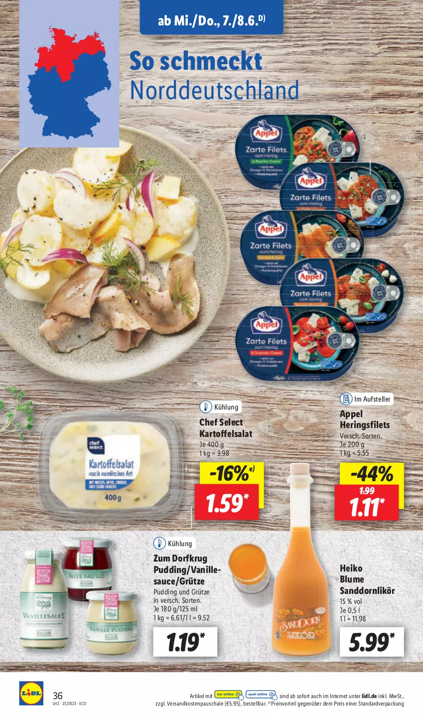 Aktueller Prospekt Lidl - Aktionsprospekt - von 05.06 bis 10.06.2023 - strona 42 - produkty: blume, eis, elle, filet, filets, kartoffel, kartoffelsalat, ndk, reis, ring, salat, sanddorn, sauce, Schal, Schale, teller, Ti