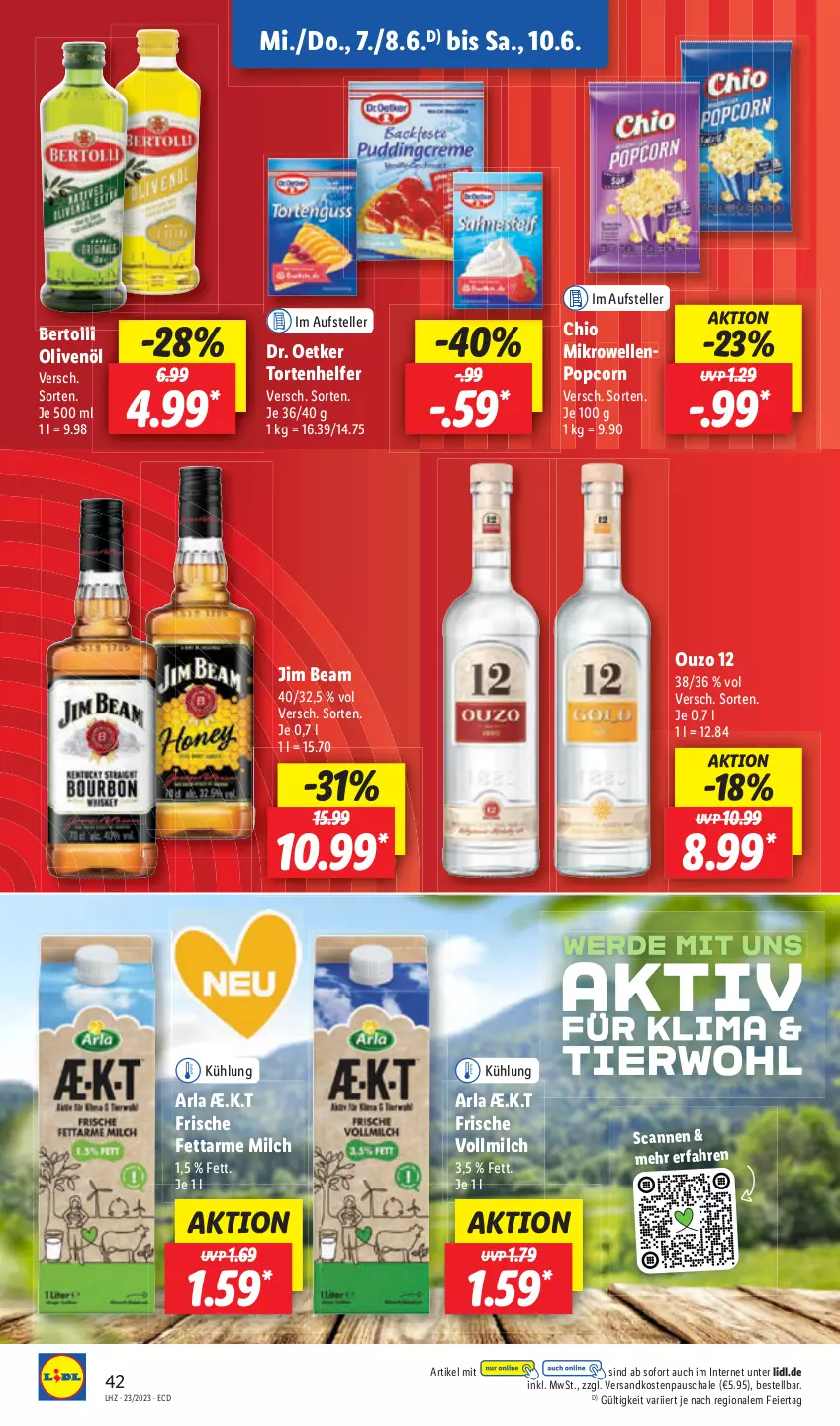 Aktueller Prospekt Lidl - Aktionsprospekt - von 05.06 bis 10.06.2023 - strona 48 - produkty: bertolli, eier, elle, jim beam, mikrowelle, milch, ndk, Schal, Schale, teller, Ti, torte