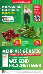 Gazetka promocyjna Lidl - Aktionsprospekt - Gazetka - ważna od 10.06 do 10.06.2023 - strona 6 - produkty: Abtei, angebot, discount, eis, ente, frucht, gurke, gurken, kirsch, kirsche, kirschen, obst, reis, snack, Ti, und gemüse