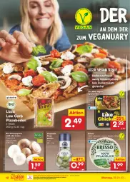Gazetka promocyjna Netto Marken-Discount - Filial-Angebote - Gazetka - ważna od 14.01 do 14.01.2023 - strona 12 - produkty: ball, bestpreis, bio, braun, bresso, champignon, champignons, eis, gewürz, Like Meat, ndk, pizza, reis, rezept, Ria, Schal, Schale, Spezi, Ti, zucker