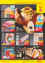 Gazetka promocyjna Netto Marken-Discount - Filial-Angebote - Gazetka - ważna od 14.01 do 14.01.2023 - strona 33 - produkty: angebot, bestpreis, cordon bleu, Edelsalami, eis, fleisch, ingwer, jungbullen, Käse, kräuter, küche, Küchen, lachs, lachsschinken, mais, natur, reis, salami, sauce, schinken, schwein, soja, sojasauce, Sushi, Ti, wasa, wein, wiener, wurst, ZTE
