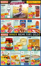 Gazetka promocyjna Norma - Norma - Gazetka - ważna od 21.08 do 21.08.2023 - strona 9 - produkty: antipasti, asti, auer, Bau, Bauer, bier, Brühwurst, eis, fisch, flasche, fleisch, gebäckmischung, gewürz, gin, hose, hosen, in olivenöl, Käse, kräuter, kräutern, kühlregal, latte, Letscho, LG, Muscheln, olive, oliven, olivenöl, radler, regal, saft, salami, Sardinen, schwein, schweine, schweinefleisch, Spezi, Sprotten, thunfisch, Ti, waffeln, wein, weine, Wels, wodka, wurst, würstchen