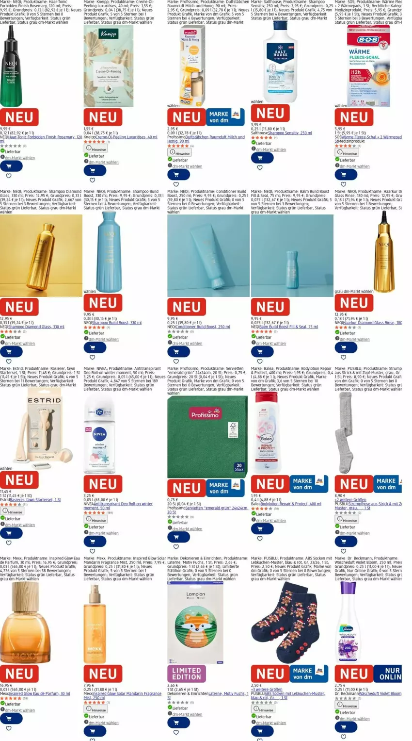 Aktueller Prospekt Dm Drogerie - Prospekte - von 20.10 bis 29.10.2025 - strona 12 - produkty: Antitranspirant, body, bodylotion, creme, deo, deo roll-on, Dr. Beckmann, Eau de parfum, eis, Finish, honig, hose, kneipp, kuchen, laterne, Lebkuchen, Lotion, medizinprodukt, Mexx, milch, mivea, moser, nivea, parfum, Peeling, Profissimo, rasierer, Raumduft, reis, rel, roll-on, rum, Schal, Serviette, servietten, shampoo, sim, socken, Strumpfhose, Ti, tonic, uhu, usb