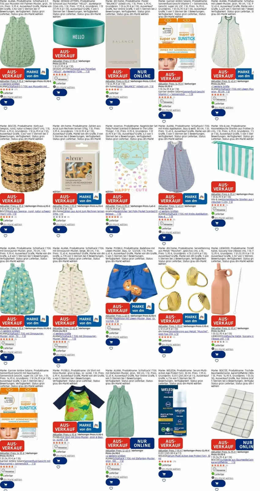 Aktueller Prospekt Dm Drogerie - Prospekte - von 20.10 bis 29.10.2025 - strona 19 - produkty: Ambre Solaire, Bad, Badehose, Bau, cin, dekoration, duni, eis, Elefant, elle, ente, flasche, garnier, hose, korb, kosmetik, Kosmetiktasche, Krebs, leine, LG, natur, Omep, reifen, reis, ring, rum, rwe, sac, schlafsack, schüssel, Serum, Serviette, servietten, Serviettenring, shirt, sonnenschutz, Tasche, tee, Ti, tisch, trinkflasche, usb, vita, Vitamin C, weleda, wolle