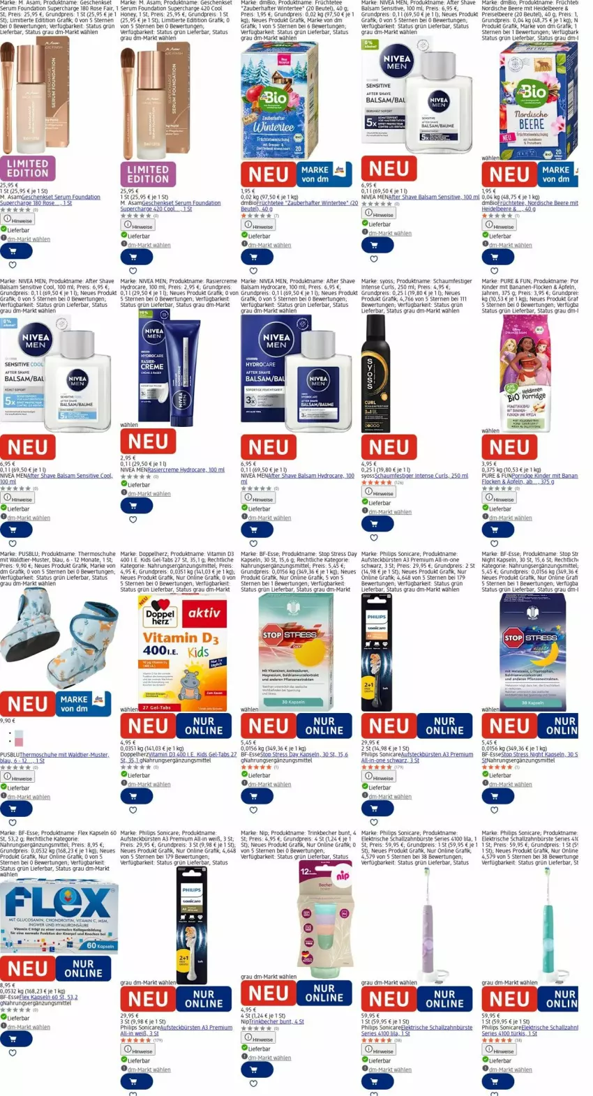 Aktueller Prospekt Dm Drogerie - Prospekte - von 20.10 bis 29.10.2025 - strona 3 - produkty: after shave, apfel, aufsteckbürsten, balsam, banane, bananen, Bau, Becher, beere, beutel, bio, buch, bürste, bürsten, creme, doppelherz, eis, früchte, Früchtetee, geschenkset, Glucosamin, heidelbeere, Kinder, nivea, Nivea Men, pflanze, pflanzen, Philips, porridge, reis, rum, Schal, schallzahnbürste, schaumfestiger, schuhe, Serum, sonicare, syoss, tee, Ti, trinkbecher, uhr, uhu, usb, vita, Vitamin C, Vitamin D, Yo, zahnbürste