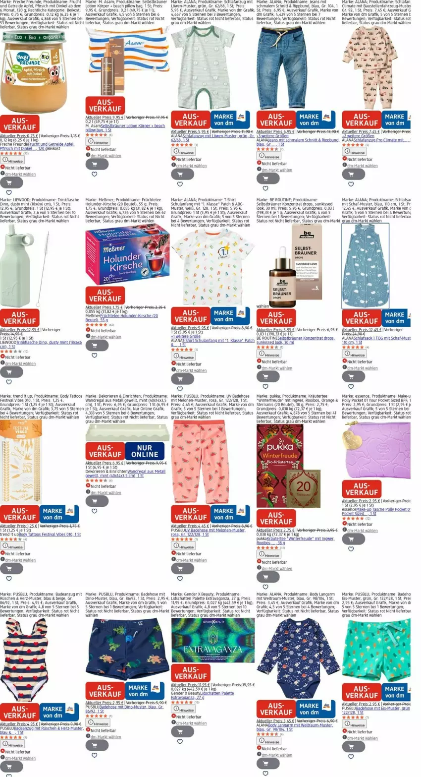 Aktueller Prospekt Dm Drogerie - Prospekte - von 20.10 bis 29.10.2025 - strona 30 - produkty: Anzug, apfel, auer, aust, Bad, badeanzug, Badehose, Bau, beutel, body, eis, elle, flasche, freche freunde, frucht, früchte, Früchtetee, holunder, hose, ingwer, jeans, kirsch, kirsche, kräuter, Lotion, Make-up, melone, melonen, Meßmer, mint, orange, Palette, pfirsich, regal, reis, sac, Schlafanzug, schlafsack, shirt, T-Shirt, Tasche, tasse, tee, Ti, trinkflasche, usb, wandregal, wein, weine, Yo