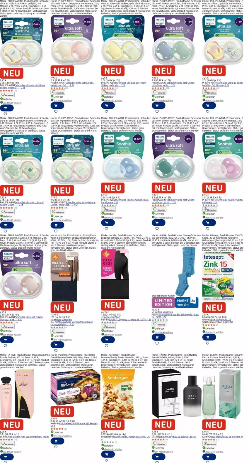 Aktueller Prospekt Dm Drogerie - Prospekte - von 20.10 bis 29.10.2025 - strona 9 - produkty: aqua, arla, Berger, beutel, bio, creme, Eau de parfum, eau de toilette, eis, früchte, Früchtetee, gin, hose, La Rive, leggings, Meßmer, natur, nuss, parfum, pflaume, Philips, reis, Ria, rum, seeberger, Strumpfhose, tee, Ti, wolle