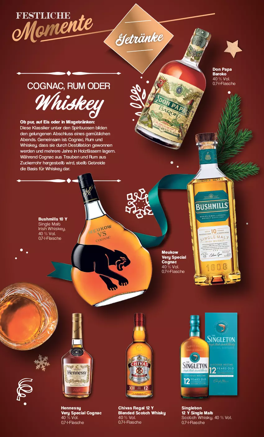 Aktueller Prospekt Famila - Prospekte - von 27.11 bis 23.12.2023 - strona 10 - produkty: blended scotch, blended scotch whisky, Cognac, eis, erde, flasche, getränk, getränke, Holz, irish whiskey, Mixgetränk, regal, rum, scotch, scotch whisky, single malt, spirituosen, Ti, trauben, whiskey, whisky, zucker