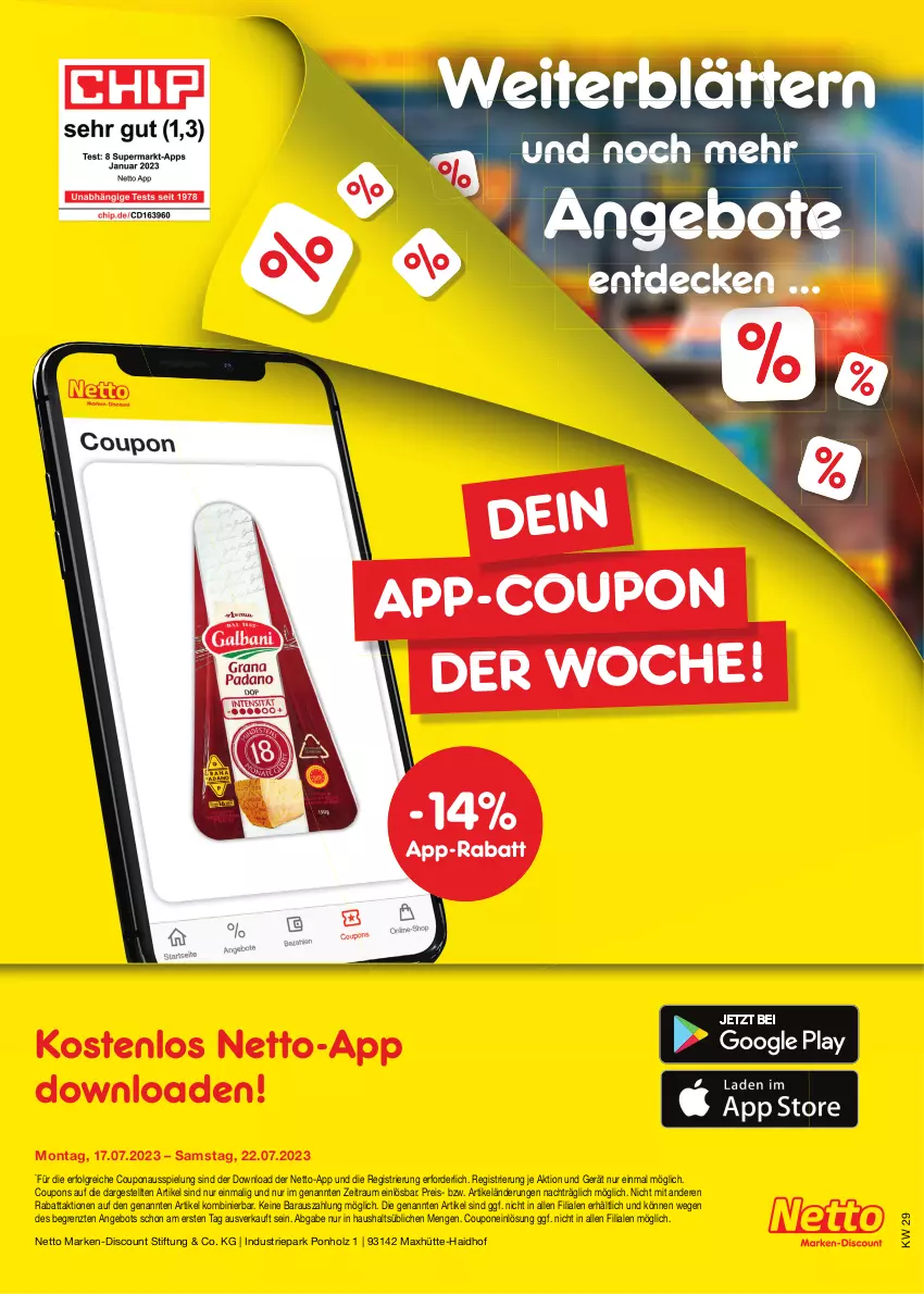 Aktueller Prospekt Netto Marken-Discount - Filial-Angebote - von 17.07 bis 22.07.2023 - strona 45 - produkty: angebot, angebote, coupon, coupons, decke, discount, eis, Holz, LG, marken-discount, reis, Ti, ZTE