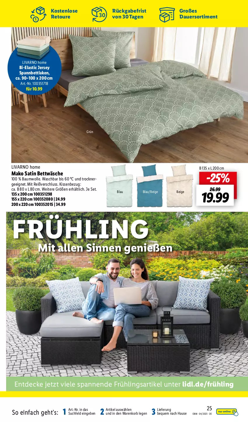 Aktueller Prospekt Lidl - Aktuelle Onlineshop-Highlights - von 01.04 bis 30.04.2023 - strona 25 - produkty: asti, auer, Bau, baumwolle, bett, bettwäsche, decke, Ergee, jersey spannbettlaken, kissen, Kissenbezug, korb, spannbettlaken, Ti, Trockner, wolle