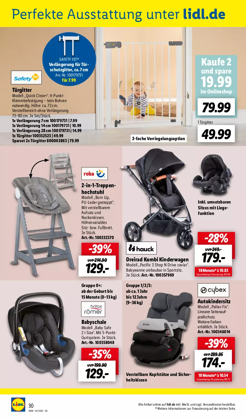 Aktueller Prospekt Lidl - Aktuelle Onlineshop-Highlights - von 01.04 bis 30.04.2023 - strona 30 - produkty: auto, Bau, Caviar, Cif, dell, Dreirad, Kinder, Kindersitz, Kinderwagen, kissen, kopfstütze, Liege, Mode, nackenkissen, ndk, Ria, riegel, Schal, Schale, Sport, stuhl, Ti, Wanne, ZTE