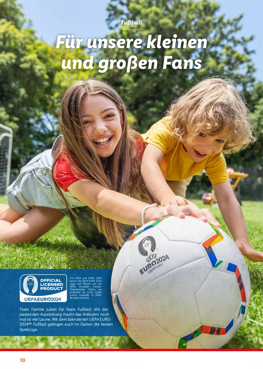 Aktueller Prospekt Lidl - Sommermagazin 2024 - von 13.05 bis 23.06.2024 - strona 10 - produkty: ball, Fußball, Garten, leine, mac