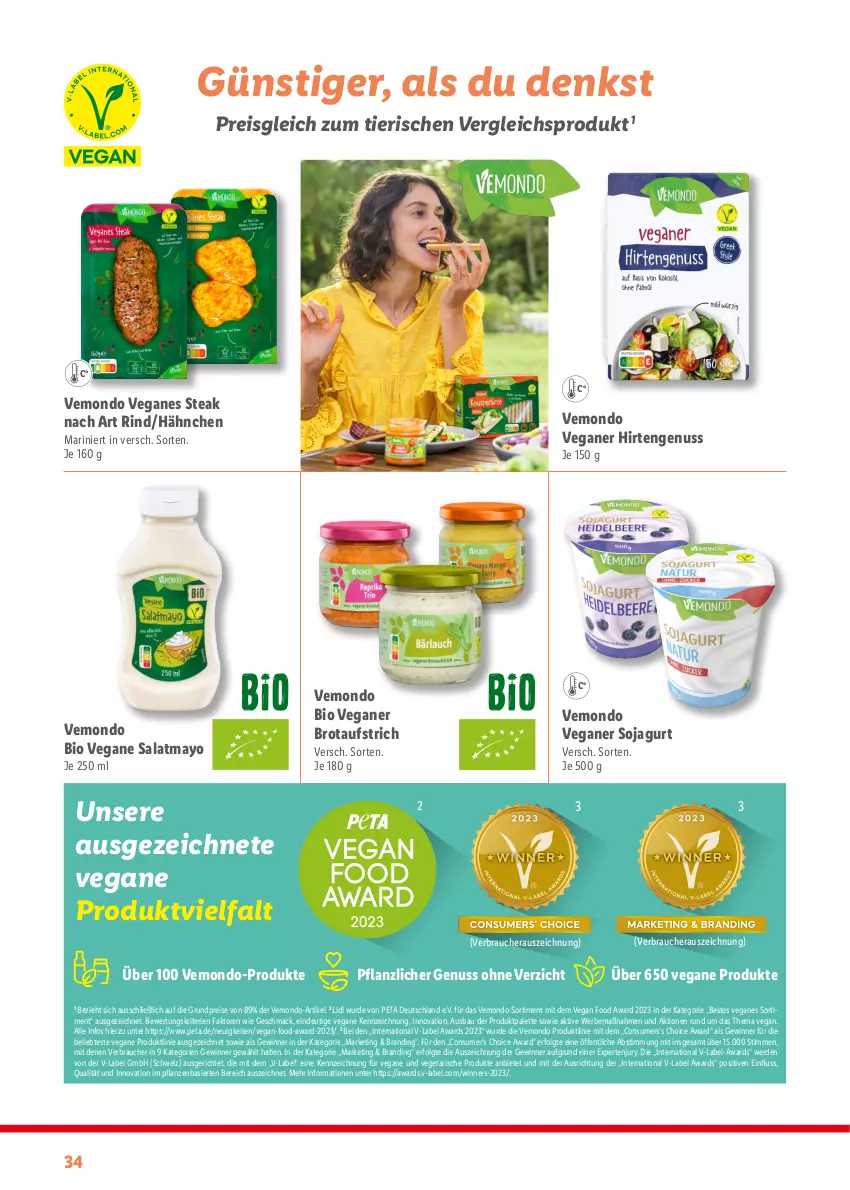 Aktueller Prospekt Lidl - Sommermagazin 2024 - von 13.05 bis 23.06.2024 - strona 34 - produkty: aufstrich, Bau, bio, brot, brotaufstrich, eis, erde, LG, mac, nuss, Palette, pflanze, pflanzen, Rauch, reis, rind, salat, soja, steak, Ti, usb, Vegeta, Yo