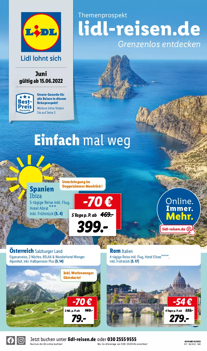 Aktueller Prospekt Lidl - Themenflyer Juni 2022 - von 15.06 bis 14.08.2022 - strona 1 - produkty: buch, burger, decke, eier, eis, reis, rel, ring, salz, Ti, uhr