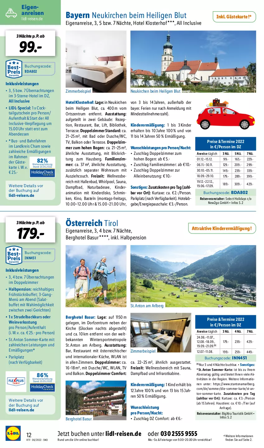 Aktueller Prospekt Lidl - Themenflyer Juni 2022 - von 15.06 bis 14.08.2022 - strona 12 - produkty: aust, axe, Bad, Brei, buch, cocktail, Couch, dusche, eier, eis, gutschein, inklusivleistungen, Kinder, küche, kurtaxe, LG, Metro, natur, ndk, pool, reis, reiseveranstalter, rezept, rum, salat, Schal, Schale, Schminken, Sport, Stier, Strudel, Ti, Tiere, uhr, usb, wein, wellnessbereich, Whirlpool, zimmerbeispiel