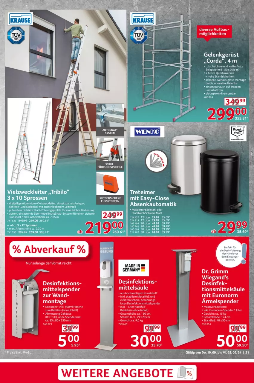 Aktueller Prospekt Selgros - Non Food - von 19.09 bis 25.09.2024 - strona 21 - produkty: angebot, angebote, Bau, Desinfektion, Elektro, Germ, Ti