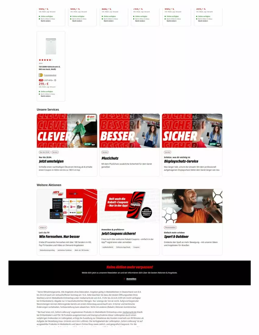 Aktueller Prospekt Media Markt - Prospekte - von 10.04 bis 15.04.2024 - strona 11 - produkty: coupon, coupons, kühlschrank, lays, Schrank, Schütze, Sport, Ti, Tiere