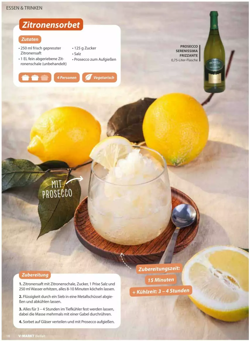 Aktueller Prospekt Vmarkt - Prospekte - von 09.07 bis 23.07.2025 - strona 18 - produkty: ecco, erde, flasche, gabel, Gläser, prosecco, saft, salz, Schal, Schale, schüssel, Sorbet, tee, Ti, wasser, zitrone, zitronen, zitronensaft, zucker