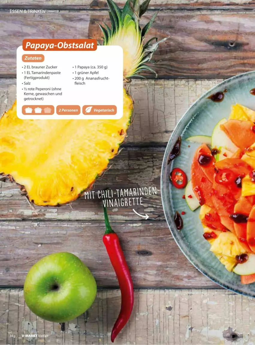 Aktueller Prospekt Vmarkt - Prospekte - von 09.07 bis 23.07.2025 - strona 34 - produkty: ananas, apfel, braun, eis, fleisch, frucht, Papaya, peperoni, Peroni, rind, salz, Ti, zucker