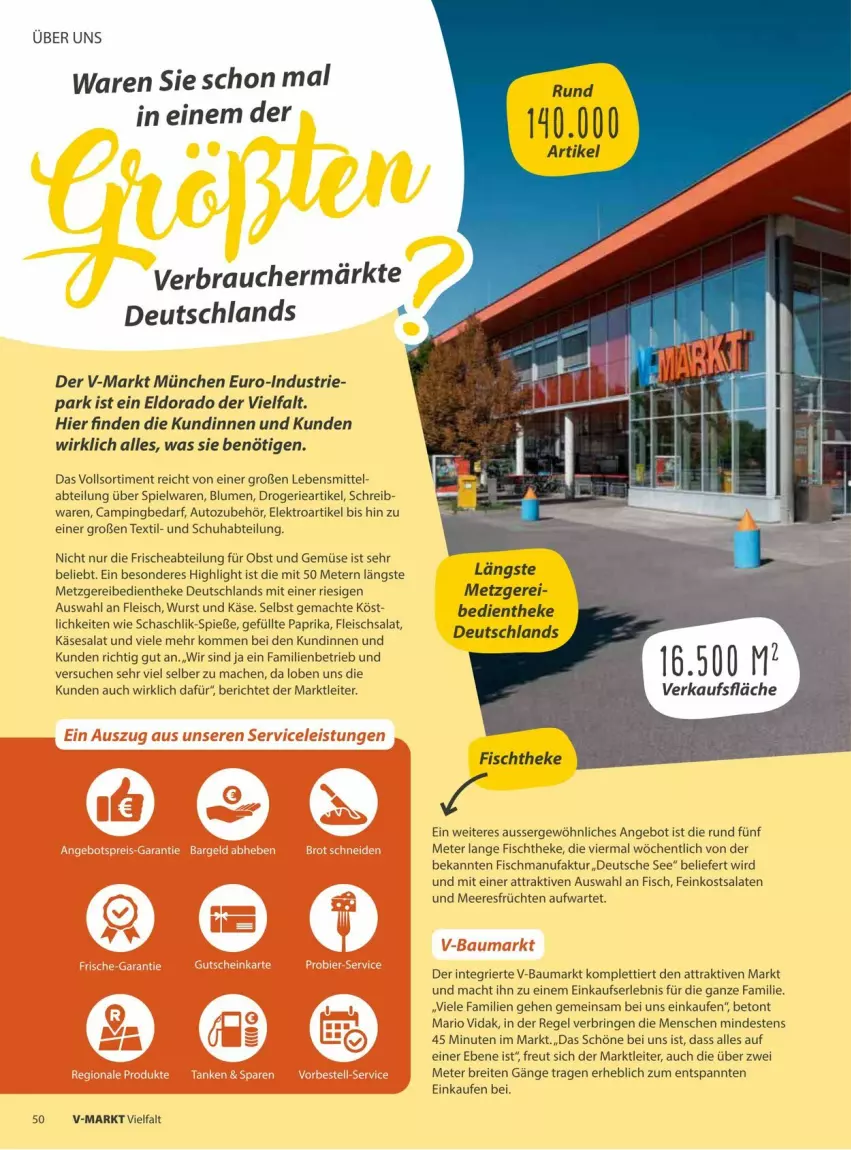 Aktueller Prospekt Vmarkt - Prospekte - von 09.07 bis 23.07.2025 - strona 50 - produkty: Abtei, angebot, auto, Autozubehör, Bau, blume, blumen, Brei, eis, Elektro, Faktu, feinkost, feinkostsalate, fisch, fischtheke, fleisch, fleischsalat, früchte, früchten, Käse, lebensmittel, mac, meeresfrüchte, obst, Obst und Gemüse, paprika, Rauch, ring, salat, salate, spielwaren, Ti, und gemüse, wurst
