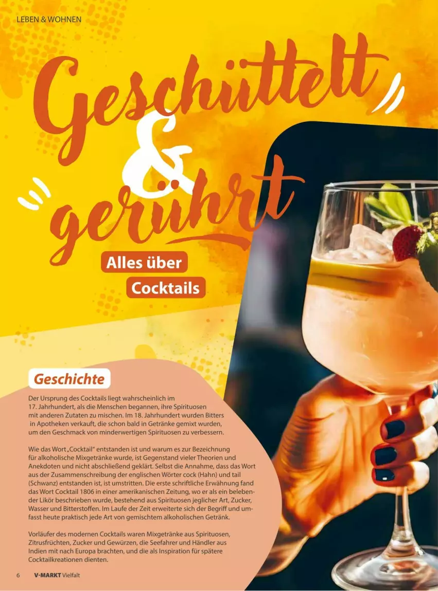 Aktueller Prospekt Vmarkt - Prospekte - von 09.07 bis 23.07.2025 - strona 6 - produkty: alkohol, Apotheke, cocktail, cocktails, ente, früchte, früchten, getränk, getränke, gewürz, Heu, Läufer, likör, mac, Mixgetränk, Mode, rum, rwe, spirituosen, Ti, tisch, wasser, zucker