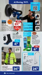 Gazetka promocyjna AldiSud - IN ZWEI WOCHEN - Gazetka - ważna od 19.11 do 19.11.2022 - strona 4 - produkty: aldi, Arbeitssocken, armatur, Bad, Bau, baumwolle, creme, decke, eis, elle, gin, handcreme, hochglanz, Jacke, küche, Küchen, reis, Ria, schlauch, socken, Teleskop, teller, Ti, tisch, Wanne, waschtisch, waschtischarmatur, wolle