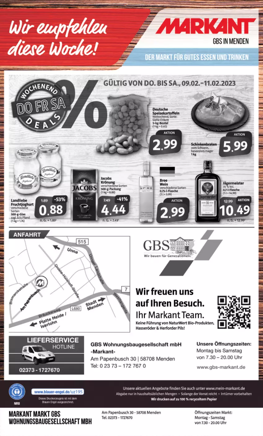 Aktueller Prospekt Markant - Prospekte - von 06.02 bis 11.02.2023 - strona 12 - produkty: angebot, angebote, Bau, Bebe, beutel, bio, brot, eis, elle, erde, hasseröder, kartoffel, kartoffeln, lieferservice, natur, pils, rwe, speisekartoffeln, Ti, uhr, wein