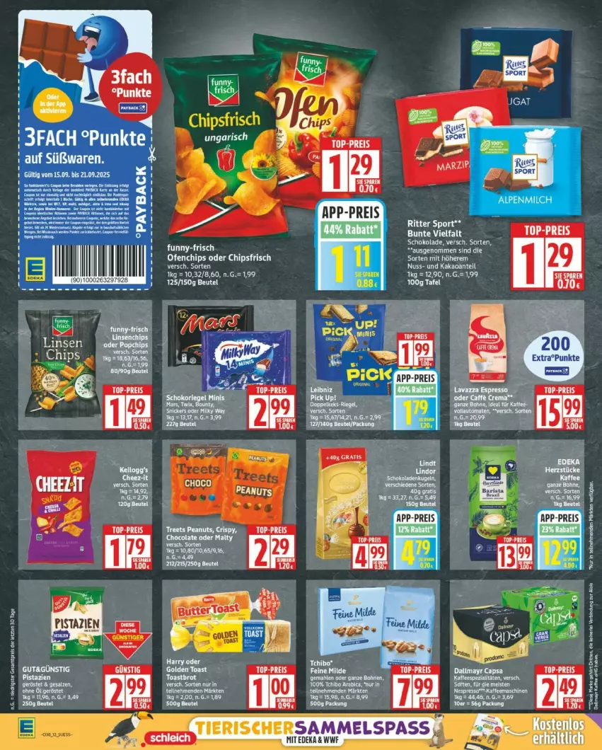 Aktueller Prospekt Edeka - Prospekte - von 15.09 bis 20.09.2025 - strona 12 - produkty: Cap, dallmayr, eis, reis, salz, schoko, schokolade, tee, Ti, top-preis, ZTE