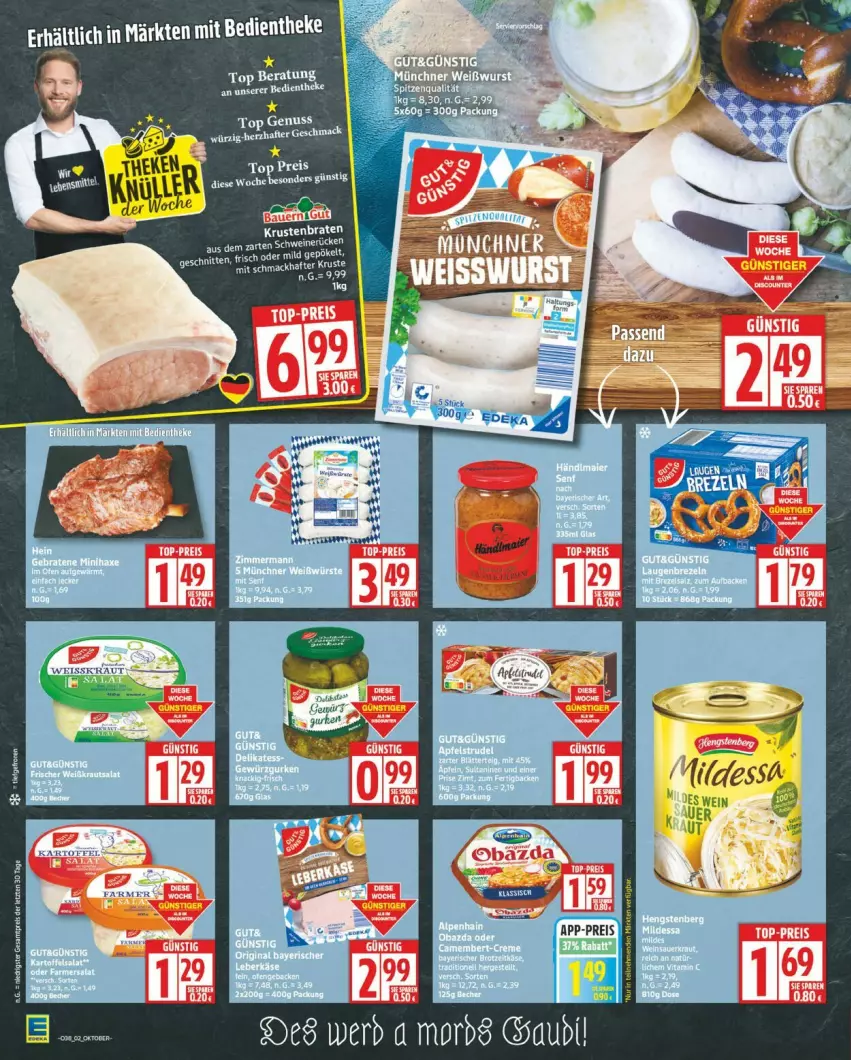 Aktueller Prospekt Edeka - Prospekte - von 15.09 bis 20.09.2025 - strona 2 - produkty: kartoffel, mac, schwein, schweine, schweinerücken, Ti, wein, weine