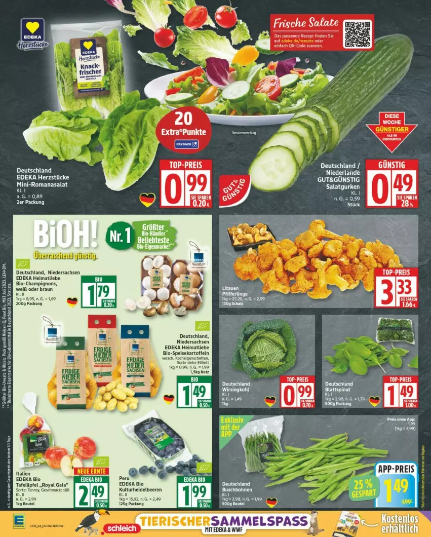 Aktueller Prospekt Edeka - Prospekte - von 15.09 bis 20.09.2025 - strona 4 - produkty: beere, beeren, bio, braun, champignon, champignons, deka, eis, kartoffel, kartoffeln, mac, Romanasalat, sac, salat, salate, speisekartoffeln, Ti