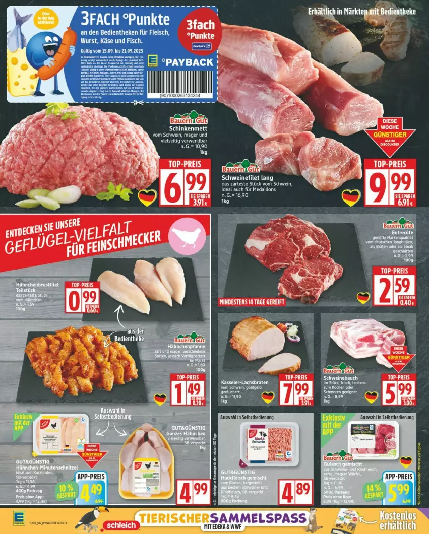 Aktueller Prospekt Edeka - Prospekte - von 15.09 bis 20.09.2025 - strona 6 - produkty: deka, eis, fleisch, medaillons, Mett, schinken, schwein, tee, Ti, wein