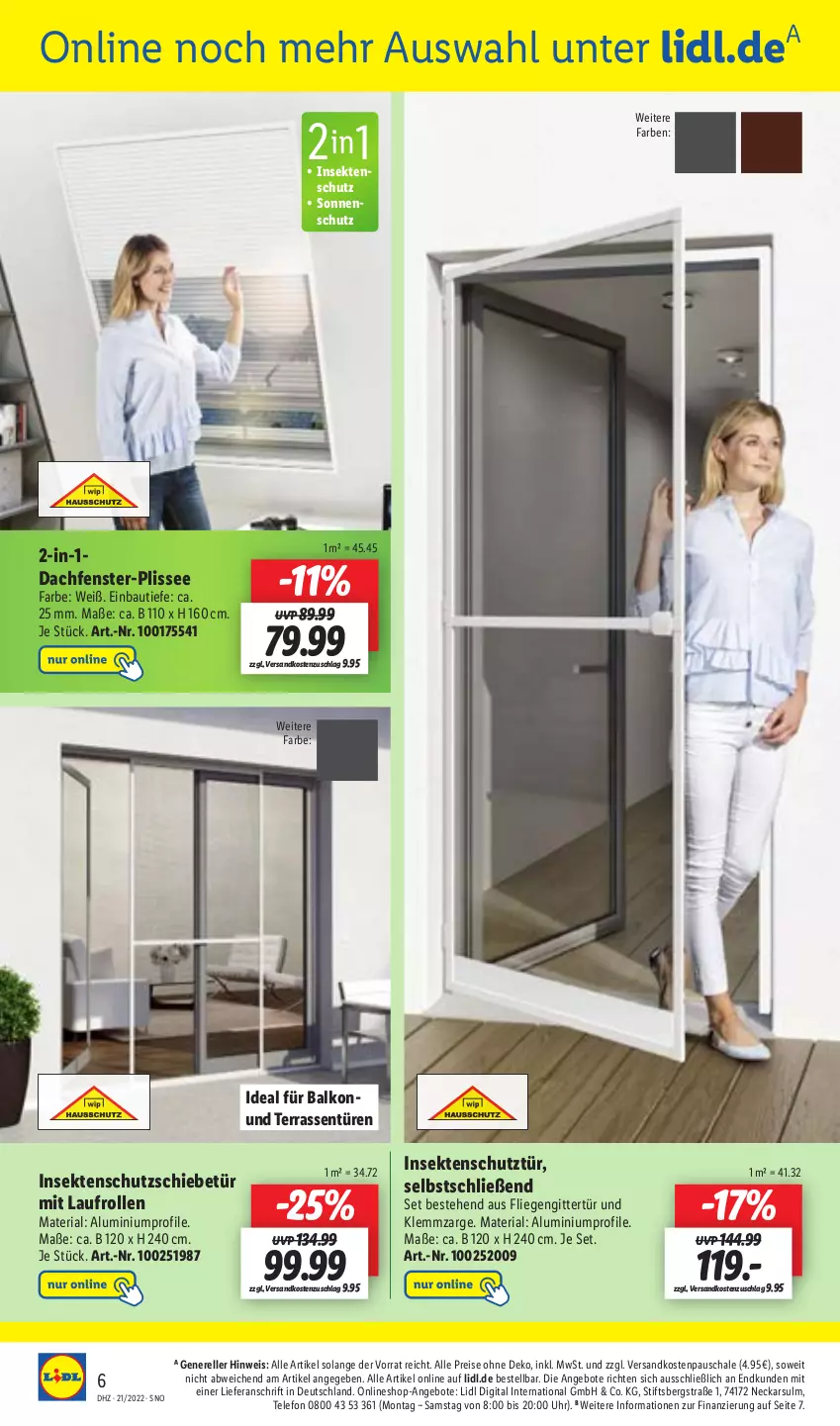 Aktueller Prospekt Lidl - Aktionsprospekt - von 23.05 bis 28.05.2022 - strona 48 - produkty: angebot, angebote, Bau, eis, elle, fenster, fliegengitter, insektenschutz, Liege, ndk, reis, rel, Ria, Schal, Schale, sekt, sonnenschutz, telefon, Ti, uhr