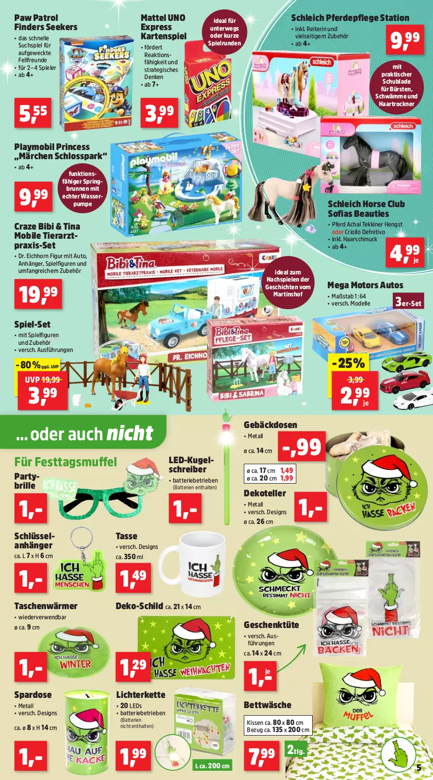 Aktueller Prospekt Thomas Philipps - von 10.11 bis 15.11.2025 - strona 7 - produkty: Anhänger, auto, batterie, batterien, bett, bettwäsche, Brille, brunnen, bürste, bürsten, dell, Elan, elle, erde, Haarschmuck, haartrockner, Kartenspiel, Kette, kissen, Kugel, kugelschreiber, leds, LG, lichterkette, Mattel, Mode, Paw Patrol, playmobil, ring, rwe, Schleich, Schmuck, Spardose, Spiele, Tasche, taschen, tasse, teller, Ti, tisch, Trockner, Tüte, wasser, weck