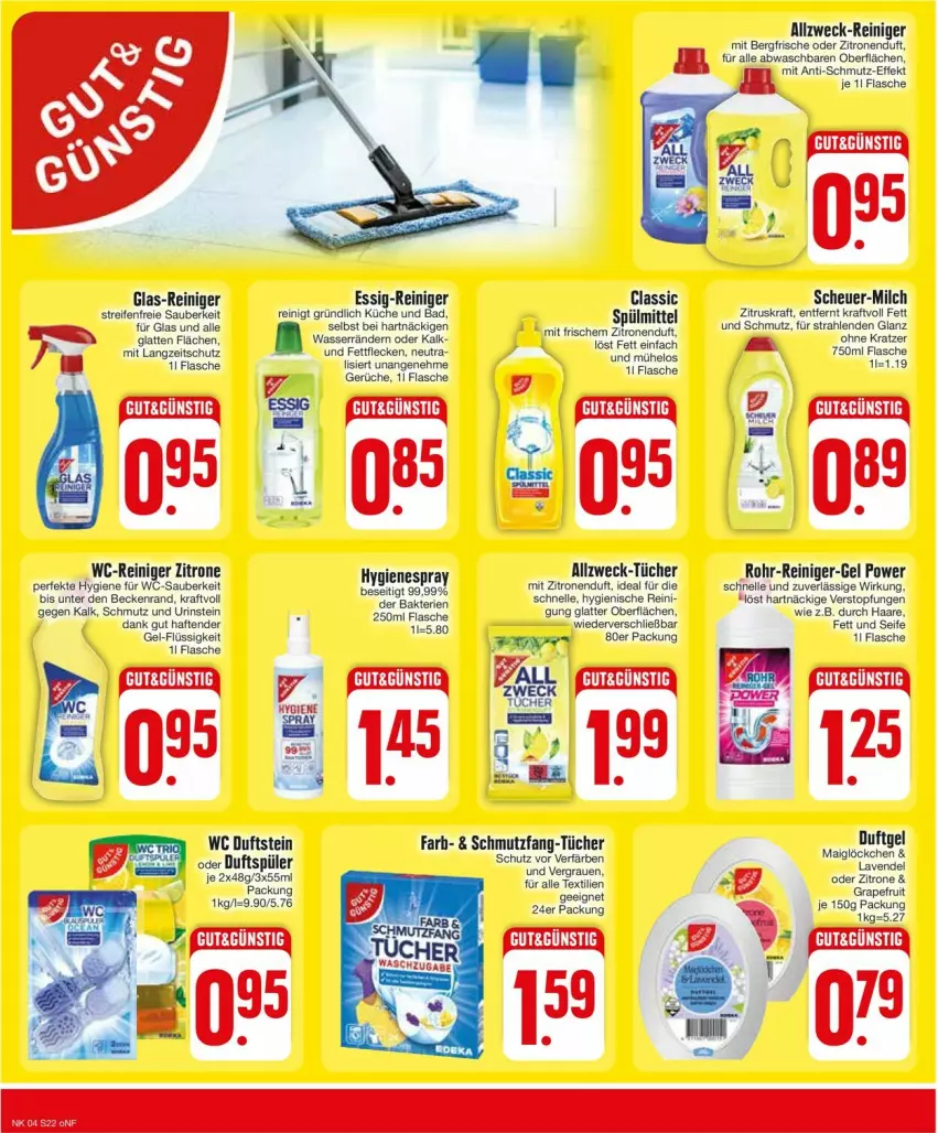 Aktueller Prospekt Edeka - Prospekte - von 22.01 bis 27.01.2024 - strona 24 - produkty: Bad, elle, essig, flasche, grapefruit, Heu, kraft, küche, latte, lavendel, milch, reifen, reiniger, Seife, spülmittel, tender, Ti, topf, tücher, wasser, wc-reiniger, weck, zitrone, zitronen